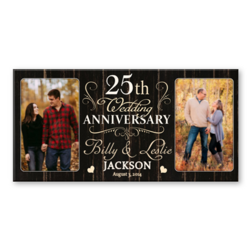 25 Year Anniversary Custom Canvas Print, 25th Wedding Anniversary Gift