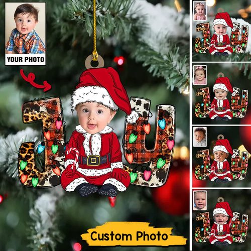 Joy Christmas Custom Santa Baby Photo For Merry Christmas Ornament CTH01