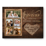 Family Collage Canvas Print, This Is Us Wall Decor, Custom Family Name Sign