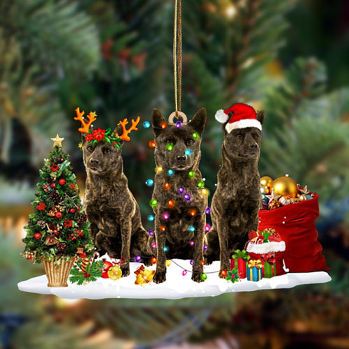Godmerch- Ornament- Kai Ken-Christmas Dog Friends Hanging Ornament, Happy Christmas Ornament, Car Ornament