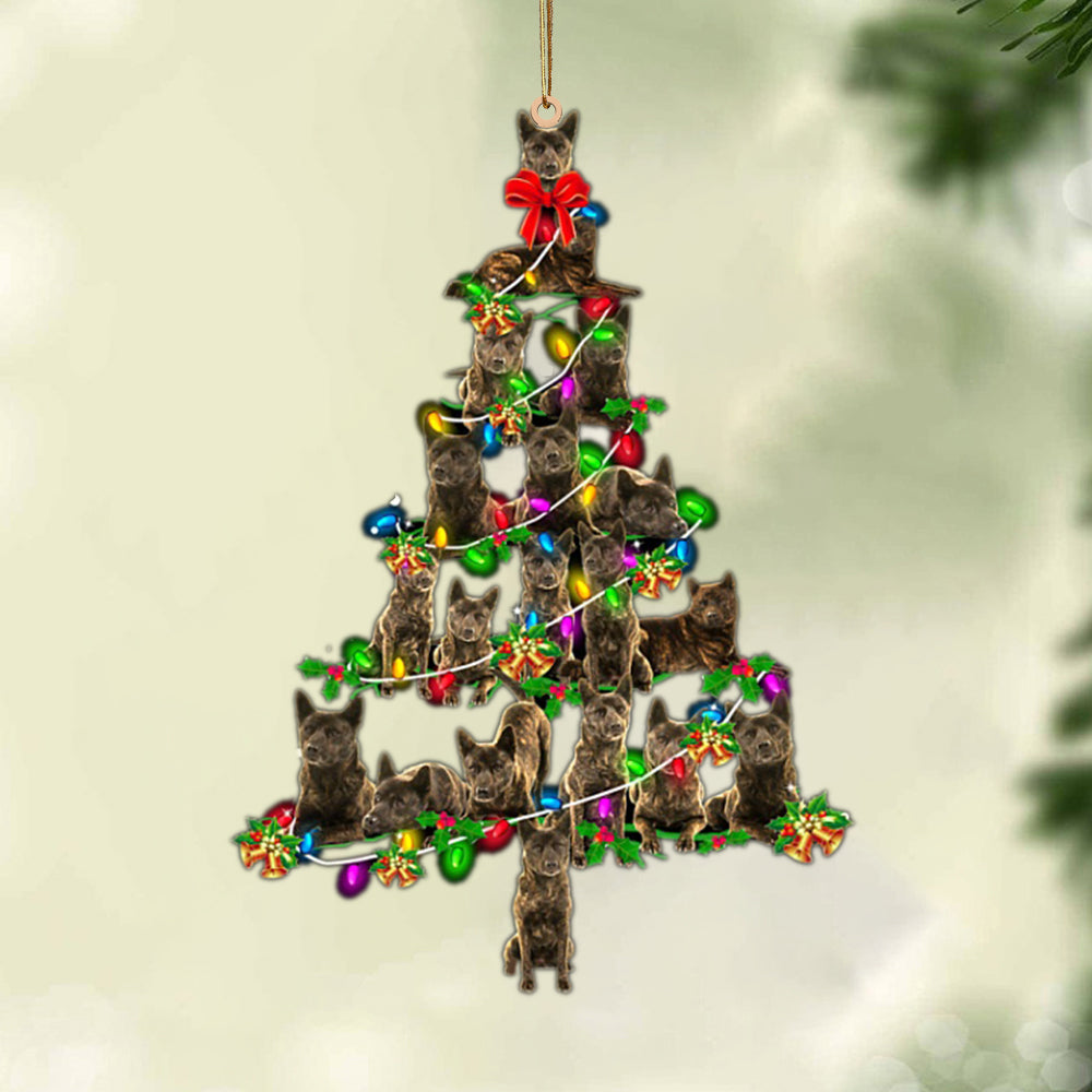Godmerch- Ornament- Kai Ken-Christmas Tree Lights-Two Sided Ornament, Happy Christmas Ornament, Car Ornament