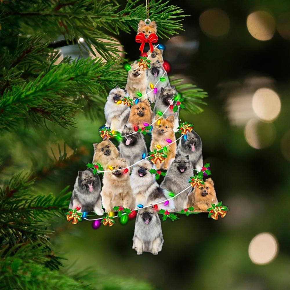 Keeshond-Christmas Tree Lights-Two Sided Ornament