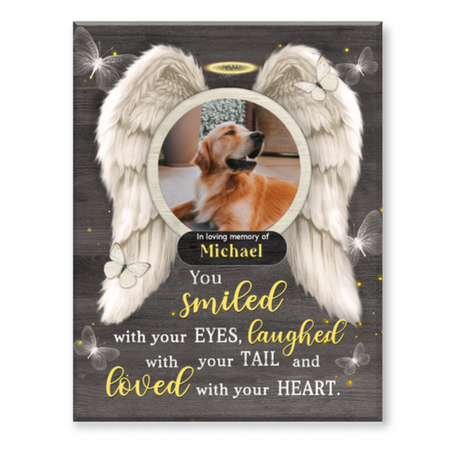 Personalised Dog Memorial Gifts Custom Dog Wall Art Personalized Pet Loss Gifts You Smiled With Your Eyes