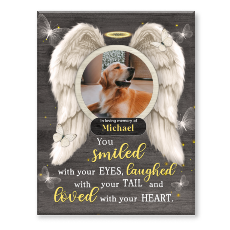 Personalised Dog Memorial Gifts Custom Dog Wall Art Personalized Pet Loss Gifts You Smiled With Your Eyes