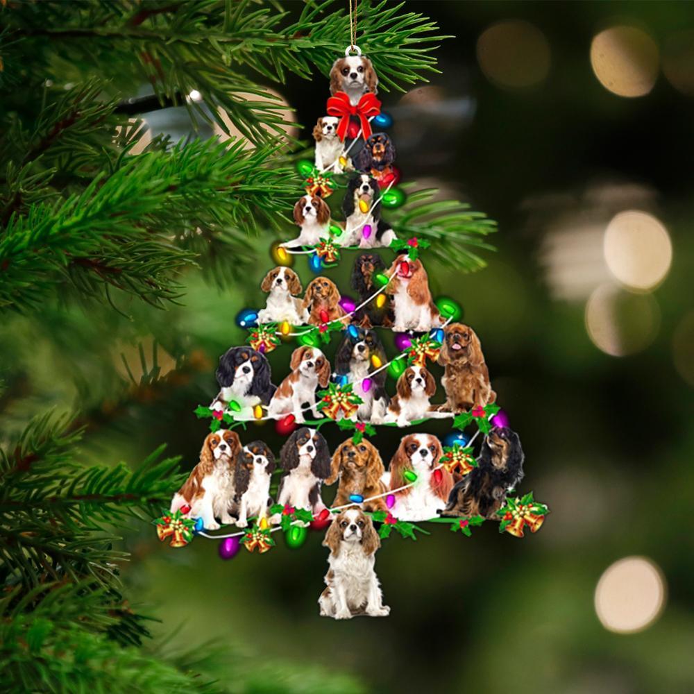 King Charles Spaniel-Christmas Tree Lights-Two Sided Ornament