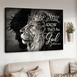 King of Kings Jesus Black and white background Be still and know that I am God - Matte Canvas