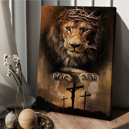 King of kings, Lord of Lords, Lion Crown of thorn - Matte Canvas