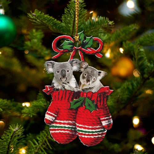 Ornament- Koala Inside Your Gloves Christmas Holiday-Two Sided Ornament, Christmas Ornament, Car Ornament