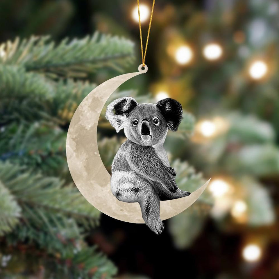 Godmerch- Ornament- Koala Sits On The Moon Hanging Ornament Dog Ornament, Car Ornament, Christmas Ornament