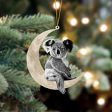 Godmerch- Ornament- Koala Sits On The Moon Hanging Ornament Dog Ornament, Car Ornament, Christmas Ornament