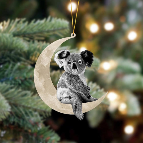 Koala Sits On The Moon Hanging Ornament, Animal Christmas Ornaments