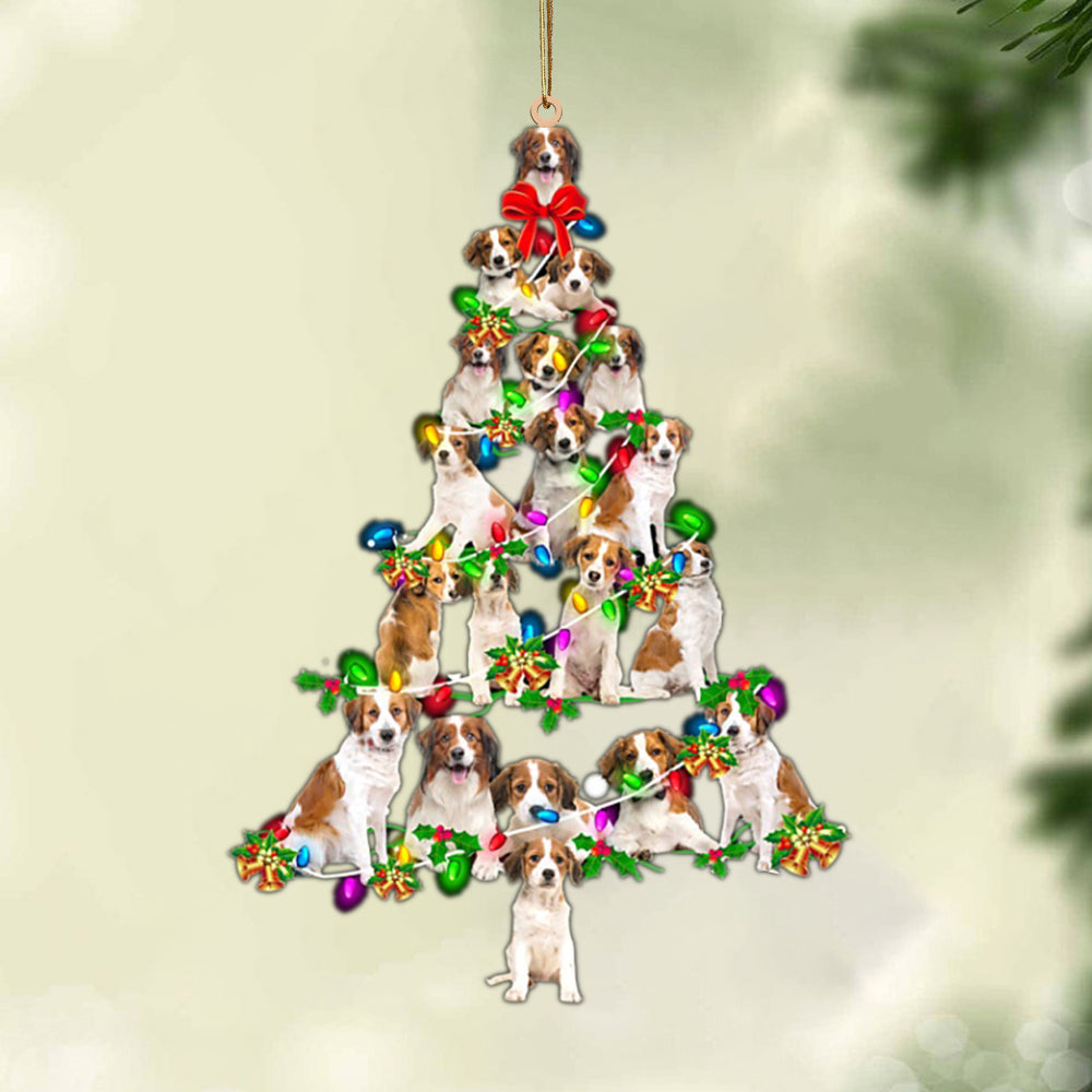 Ornament- Kooikerhondje-Christmas Tree Lights-Two Sided Ornament, Happy Christmas Ornament, Car Ornament