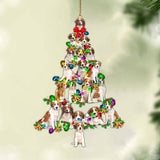 Ornament- Kooikerhondje-Christmas Tree Lights-Two Sided Ornament, Happy Christmas Ornament, Car Ornament