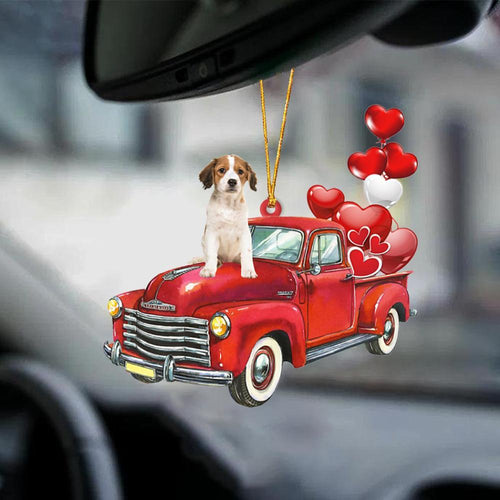 Kooikerhondje-Red Sports Car-Two Sided Ornament