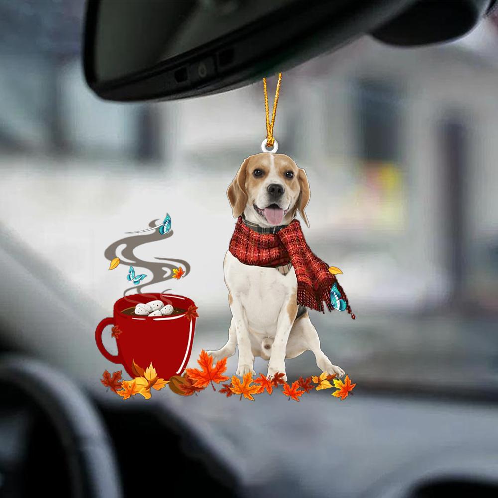 Lemon Beagle-Fall Chocolate-Two Sided Ornament