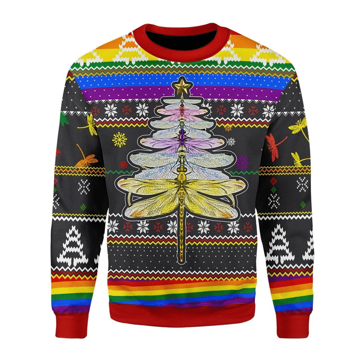 LGBT Dragonfly Ugly Christmas Sweater 