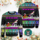 LGBT Santa Claus Rides A Horse Drawn Sleigh Ugly Christmas Sweater 