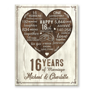 16th Year Anniversary Gift, 16th Wedding Anniversary Gift For Husband, 16 Year Anniversary Gift For Wife