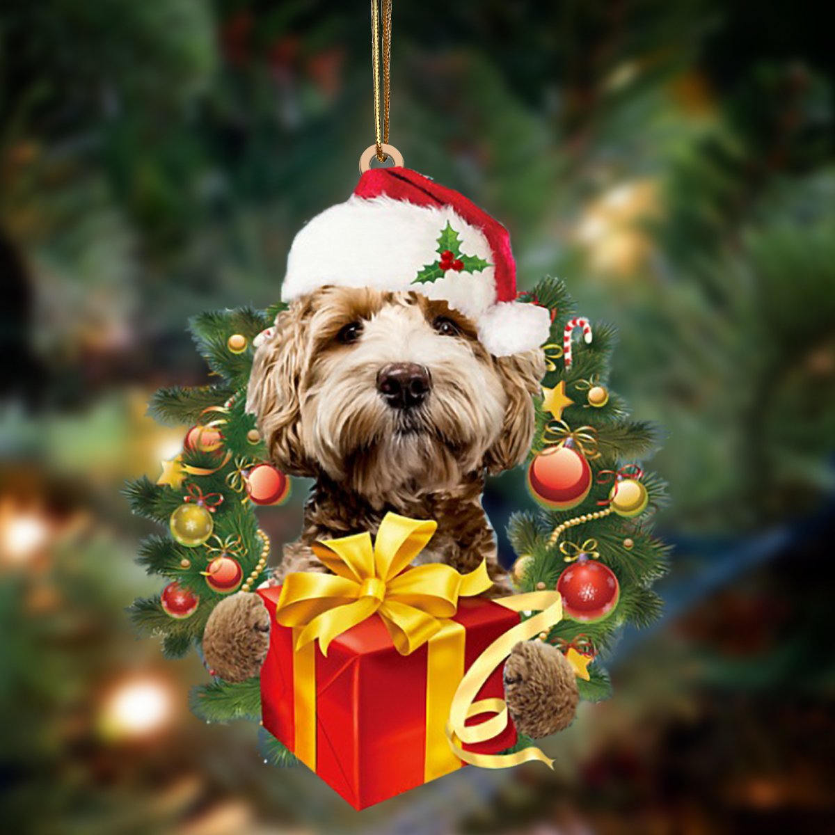 Labradoodle-Dogs Give Gifts Hanging Ornament