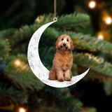 Labradoodle Sit On The Moon Two Sided Ornaments Dog Hanging Christmas Ornament
