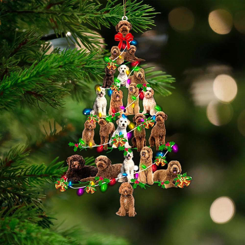 Labradoodle-Christmas Tree Lights-Two Sided Ornament