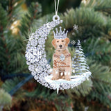 Labradoodle Diamond Moon Merry Christmas Ornament Christmas Tree Hanging Ornament
