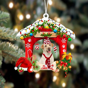 Godmerch- Ornament- Labrador-Christmas House Two Sided Ornament, Happy Christmas Ornament, Car Ornament