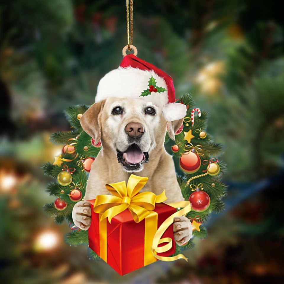 Labrador-Dogs Give Gifts Hanging Ornament