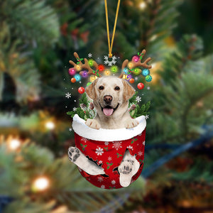Godmerch- Ornament- Labrador-In Christmas Pocket Two Sides Ornament, Happy Christmas Ornament, Car Ornament
