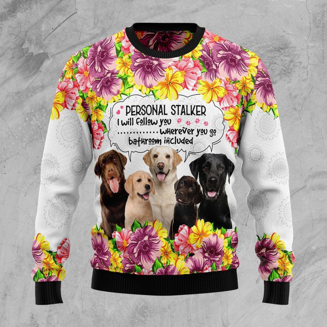 Labrador Retriever Personal Stalker Ugly Christmas Sweater 
