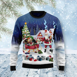 Labrador Retriever Santa Sled Ugly Christmas Sweater 