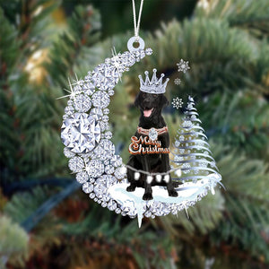 Black Labrador Retriever Diamond Moon Merry Christmas Ornament Christmas Gifts