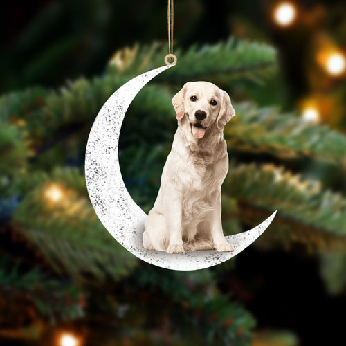 Labrador 2 Sit On The Moon Two Sided Ornament Dog Hanging Christmas Ornament