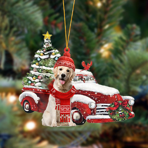 Godmerch- Ornament- Labrador 3-Christmas Car Two Sided Ornament, Happy Christmas Ornament, Car Ornament