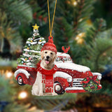 Godmerch- Ornament- Labrador 3-Christmas Car Two Sided Ornament, Happy Christmas Ornament, Car Ornament