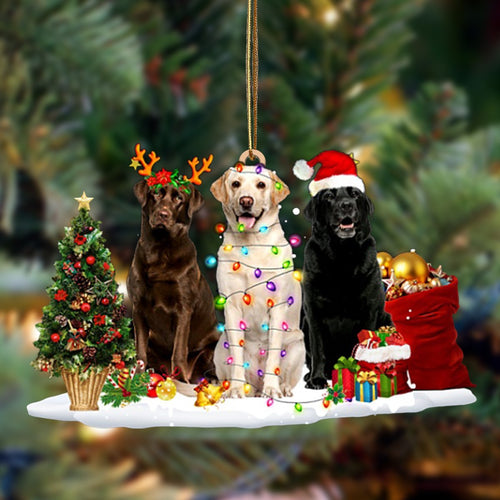 Ornament- Labrador Retriever-Christmas Dog Friends Hanging Ornament, Happy Christmas Ornament, Car Ornament