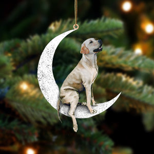 Labrador Retriever Sit On The Moon Two Sided Ornament Dog Hanging Christmas Ornament