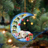 Ornament- Labrador Retriever-Sleep On The Moon Christmas Two Sided Ornament, Christmas Ornament, Car Ornament