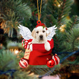 Labrador Retriever08 Angel Gift From Santa Christmas Ornament, Dog Flat Acrylic Ornament