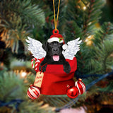 Labrador Retriever 2 Angel Gift From Santa Christmas Ornament, Dog Flat Acrylic Ornament