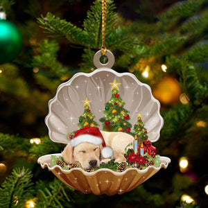 Labrador Retriever3-Sleeping Pearl in Christmas Two Sided Ornament, Christmas Ornament, Car Ornament