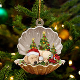 Labrador Retriever3-Sleeping Pearl in Christmas Two Sided Ornament, Christmas Ornament, Car Ornament