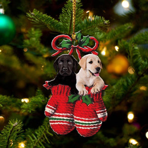 Labrador Retriever Inside Your Gloves Christmas Holiday-Two Sided Ornament, Christmas Ornament, Car Ornament