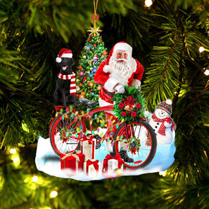 Godmerch- Ornament- Black Labrador Retriever On Santa's Bike Ornament Dog Ornament, Car Ornament, Christmas Ornament