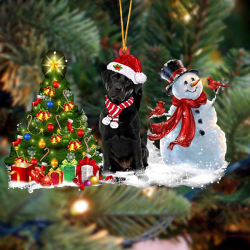Labrador Retriever Christmas Snow Hanging Ornament