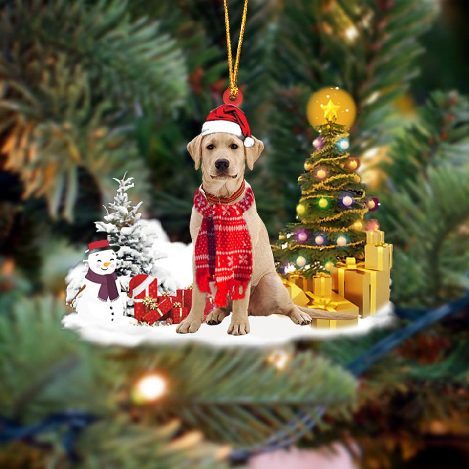 Yellow Labrador Retriever Christmas Ornament Christmas Tree Hanging Acrylic Ornament Gift