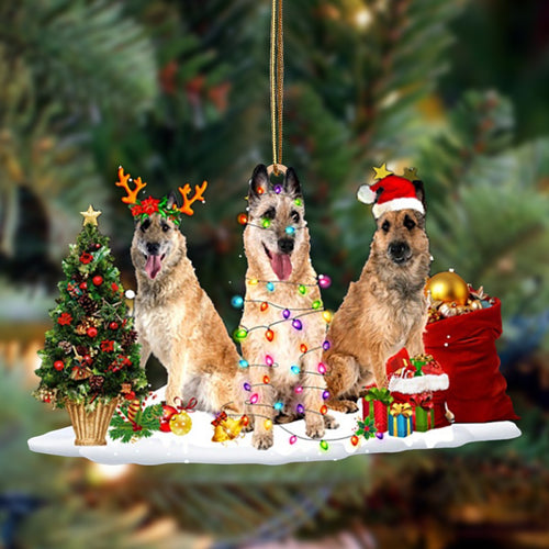 Ornament- Laekenois dog-Christmas Dog Friends Hanging Ornament, Happy Christmas Ornament, Car Ornament