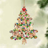 Ornament- Lakeland Terrier-Christmas Tree Lights-Two Sided Ornament, Happy Christmas Ornament, Car Ornament
