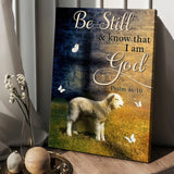 Lamb of God Cross Be still and know that I am God - Matte Canvas