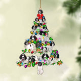 Godmerch- Ornament- Landseer-Christmas Tree Lights-Two Sided Ornament, Happy Christmas Ornament, Car Ornament